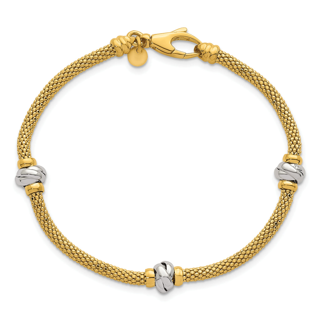 14K Yellow Gold Textured Bracelet, 7.5 in