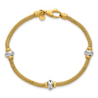 14K Yellow Gold Textured Bracelet, 7.5 in