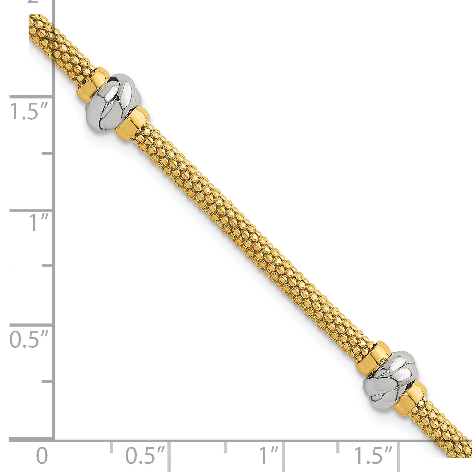 14K Yellow Gold Textured Bracelet, 7.5 in