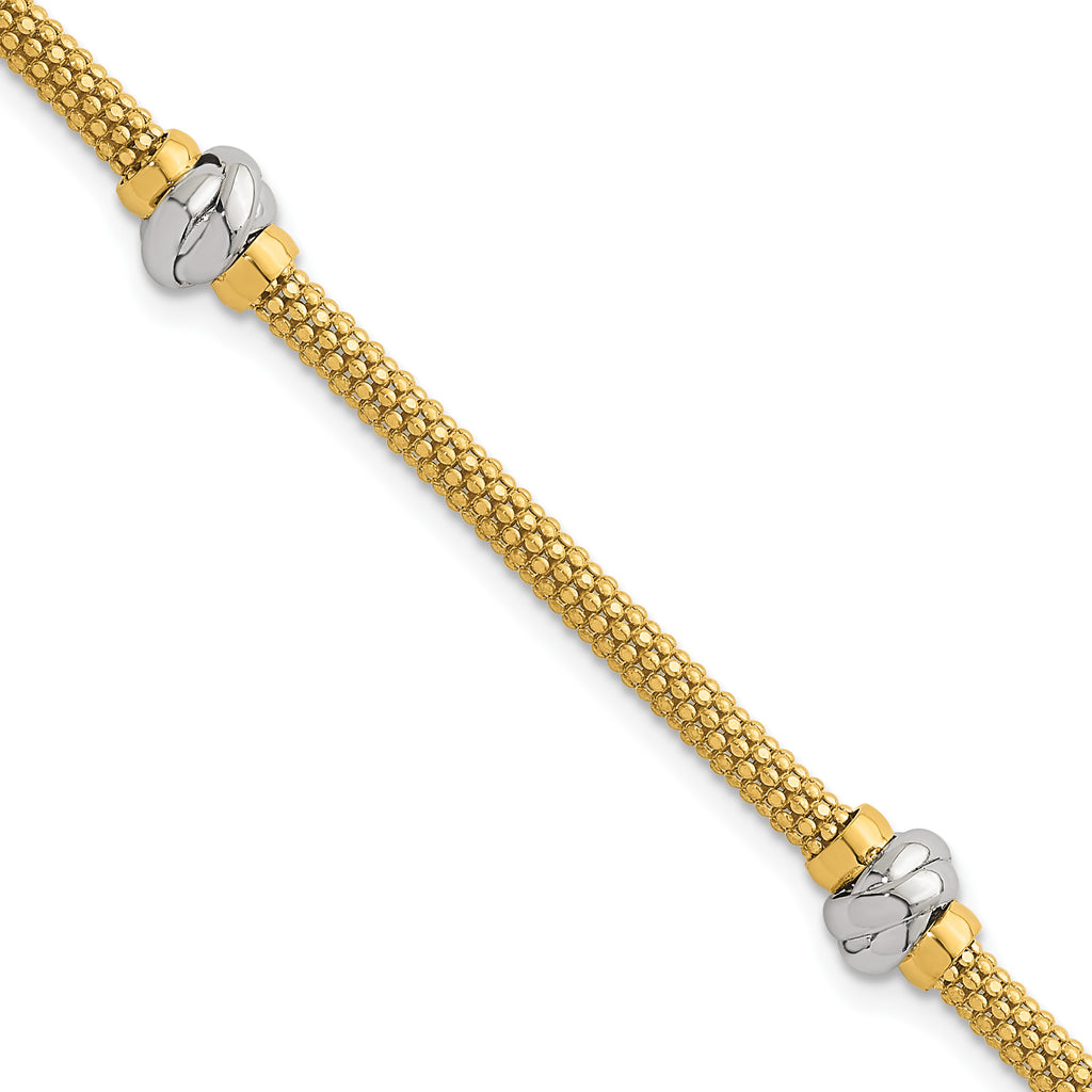 14K Yellow Gold Textured Bracelet, 7.5 in
