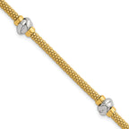14K Yellow Gold Textured Bracelet, 7.5 in