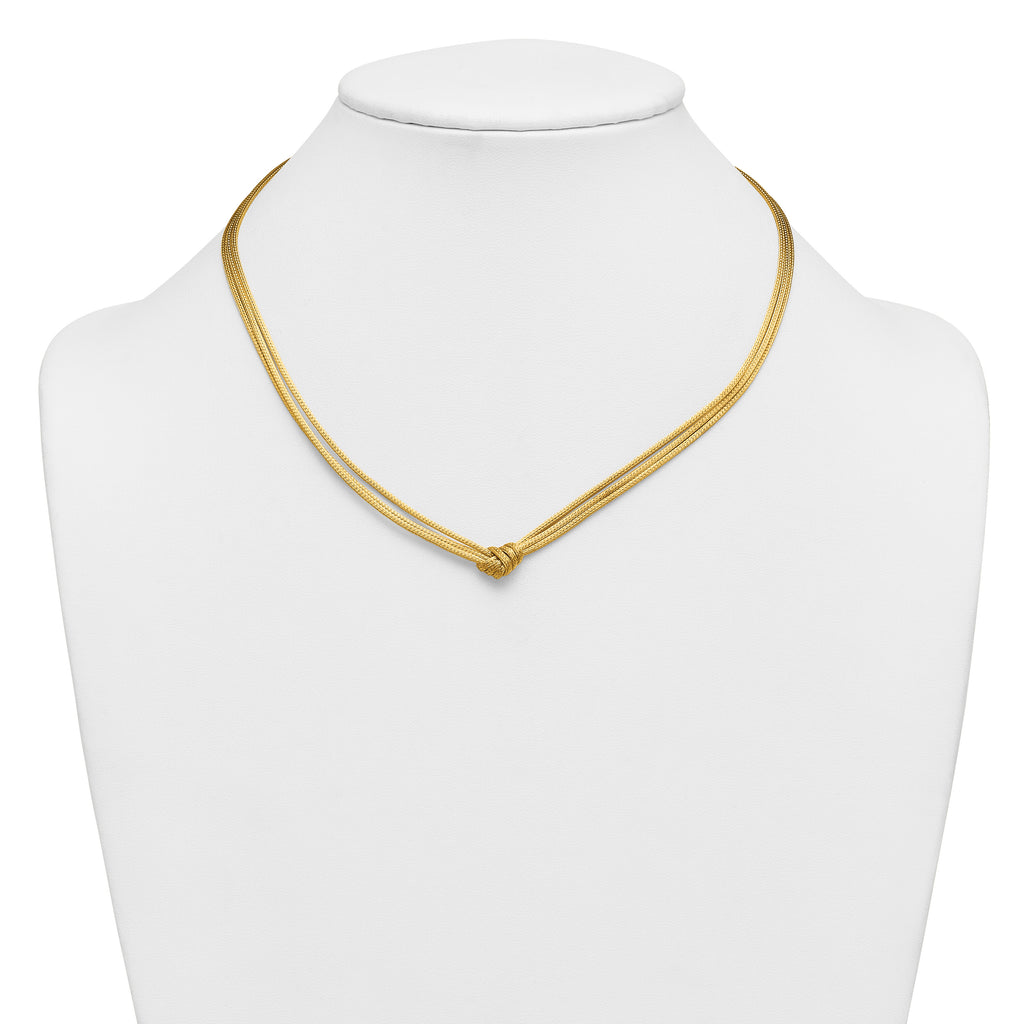 14K Yellow Gold Textured Spiga Spiga Chain Necklace, 18 in