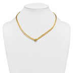 14K Yellow Gold Textured Spiga Spiga Chain Necklace, 18 in