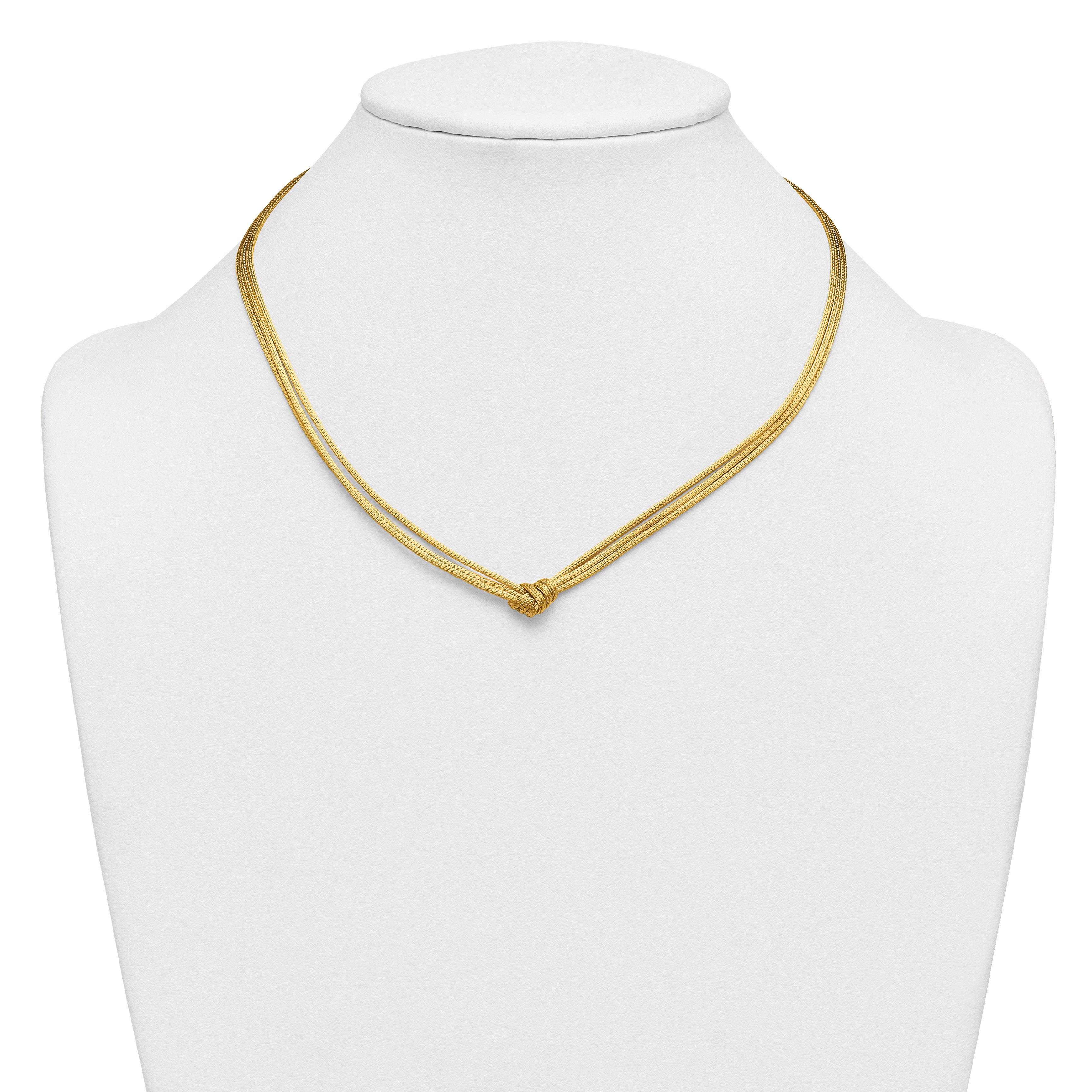 14K Yellow Gold Textured Spiga Spiga Chain Necklace, 18 in