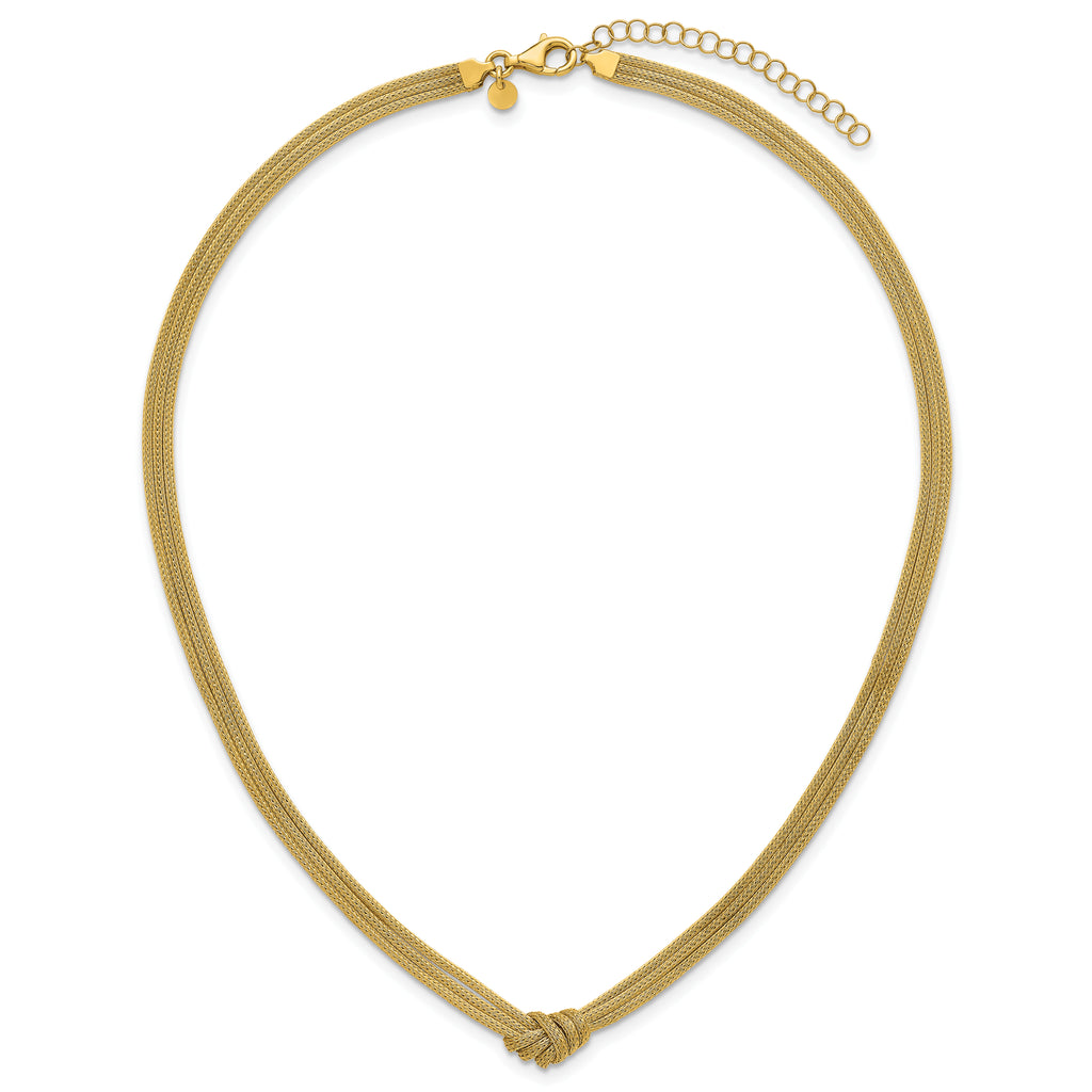 14K Yellow Gold Textured Spiga Spiga Chain Necklace, 18 in