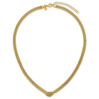 14K Yellow Gold Textured Spiga Spiga Chain Necklace, 18 in