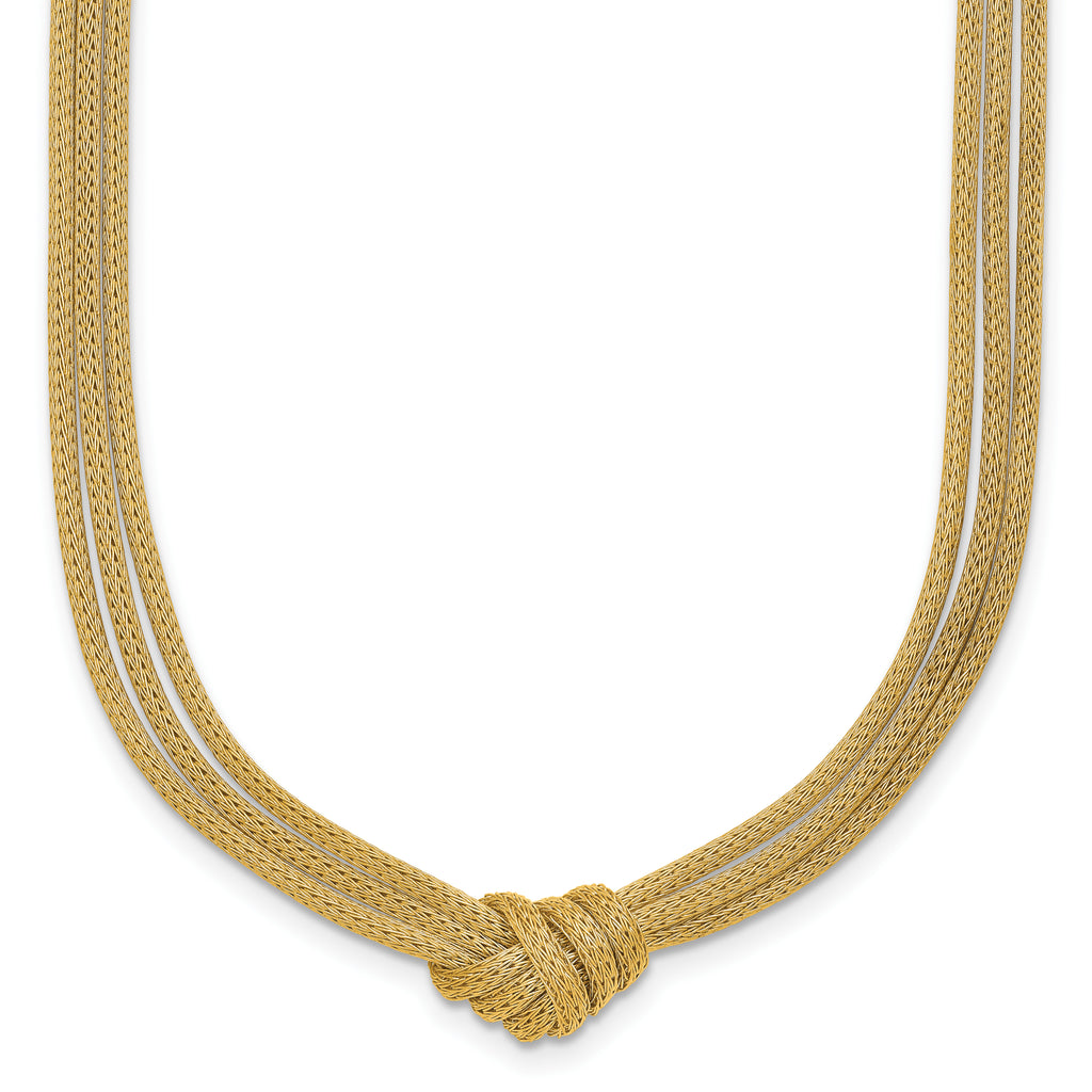 14K Yellow Gold Textured Spiga Spiga Chain Necklace, 18 in