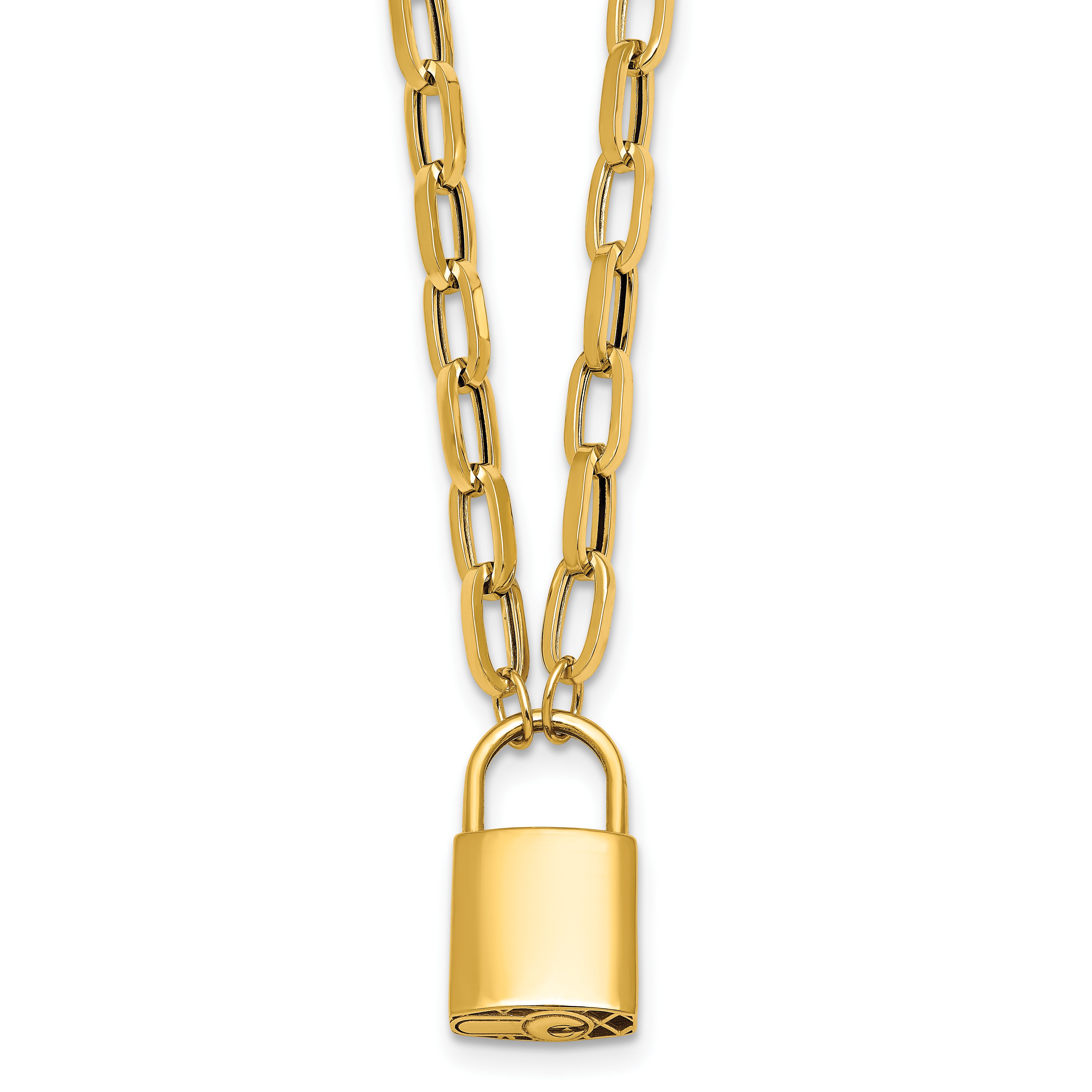 14K Yellow Gold Polished Pendant Necklace Main image