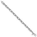 14K White Gold Polished Link Bracelet, 7.5 in