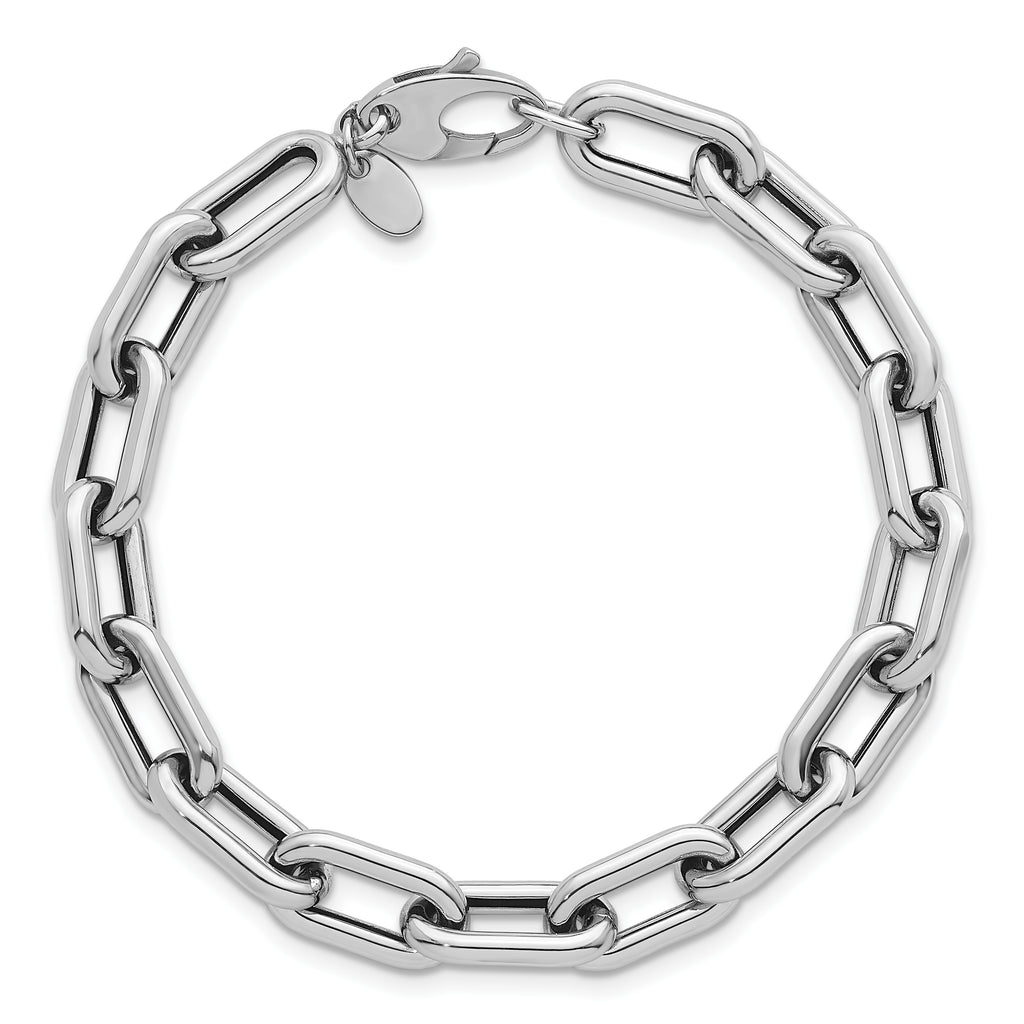 14K White Gold Polished Link Bracelet, 7.5 in