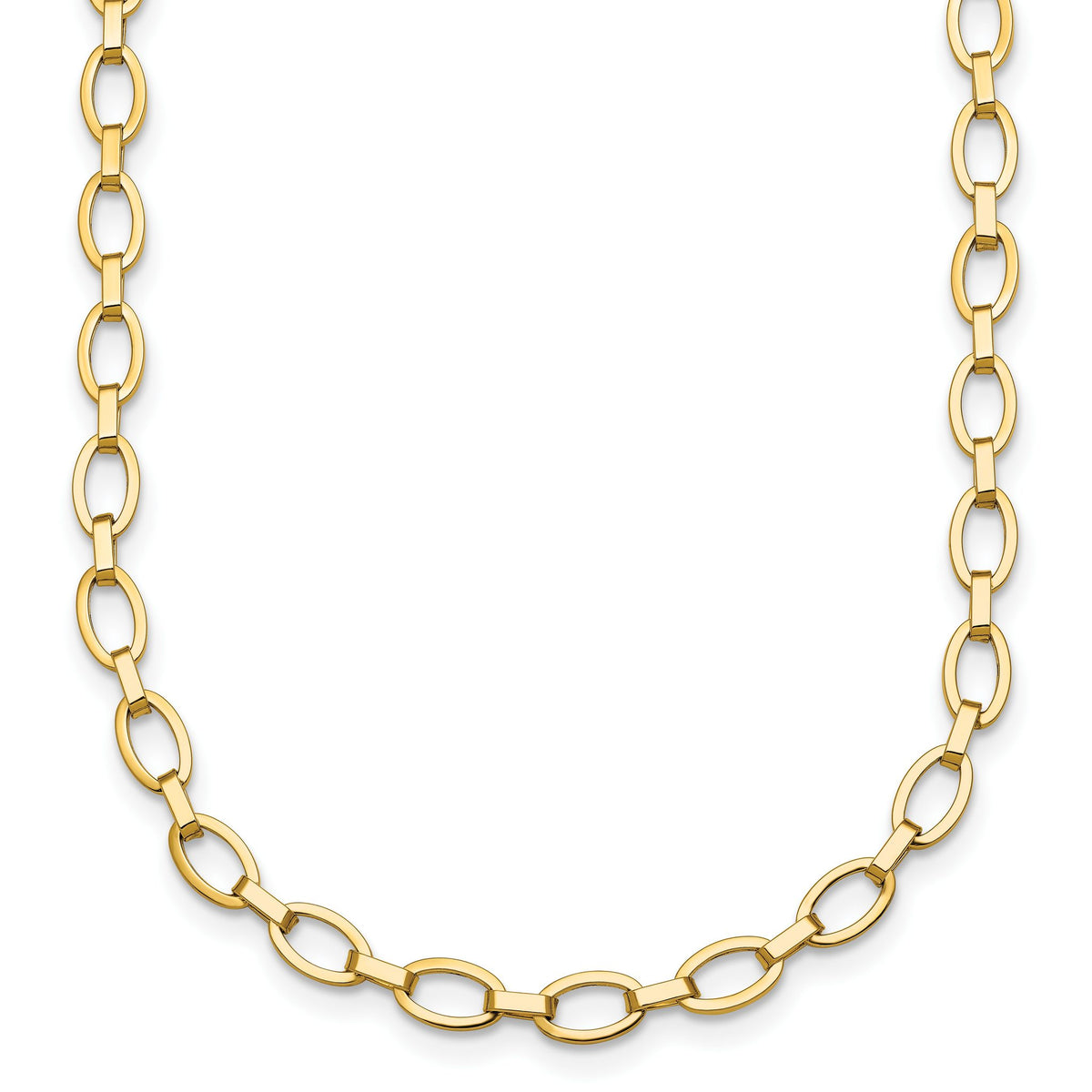 Fancy Link Chain Necklace in 14K Yellow Gold, 4.2mm, 18 Inch - Sophia Jewelers Main image