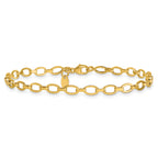 14K Yellow Gold Polished Link Bracelet, 7.5 in
