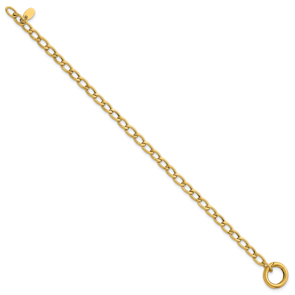 14K Yellow Gold Polished Link Bracelet, 7.5 in