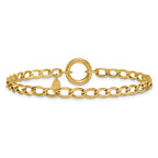14K Yellow Gold Polished Link Bracelet, 7.5 in