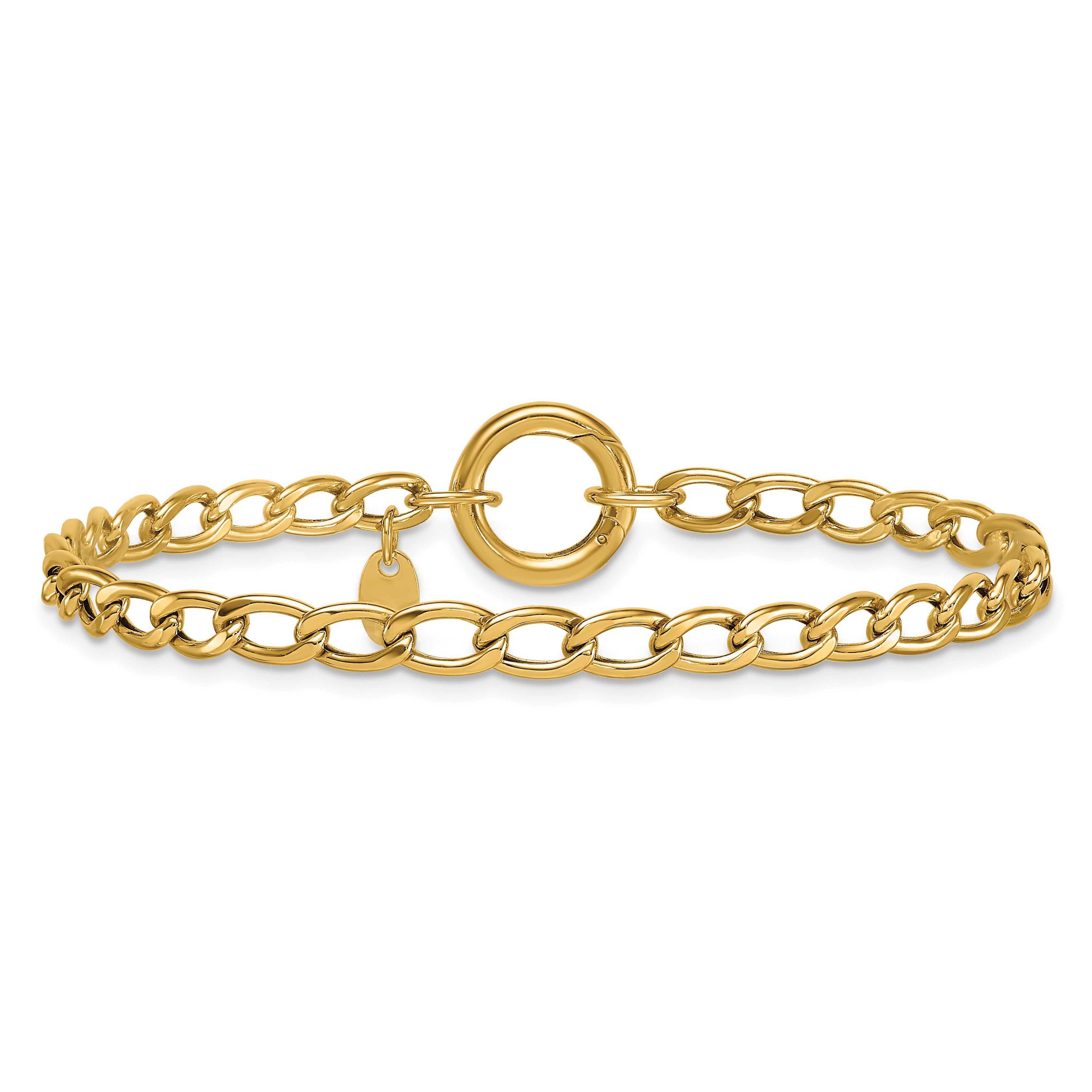 14K Yellow Gold Polished Link Bracelet, 7.5 in