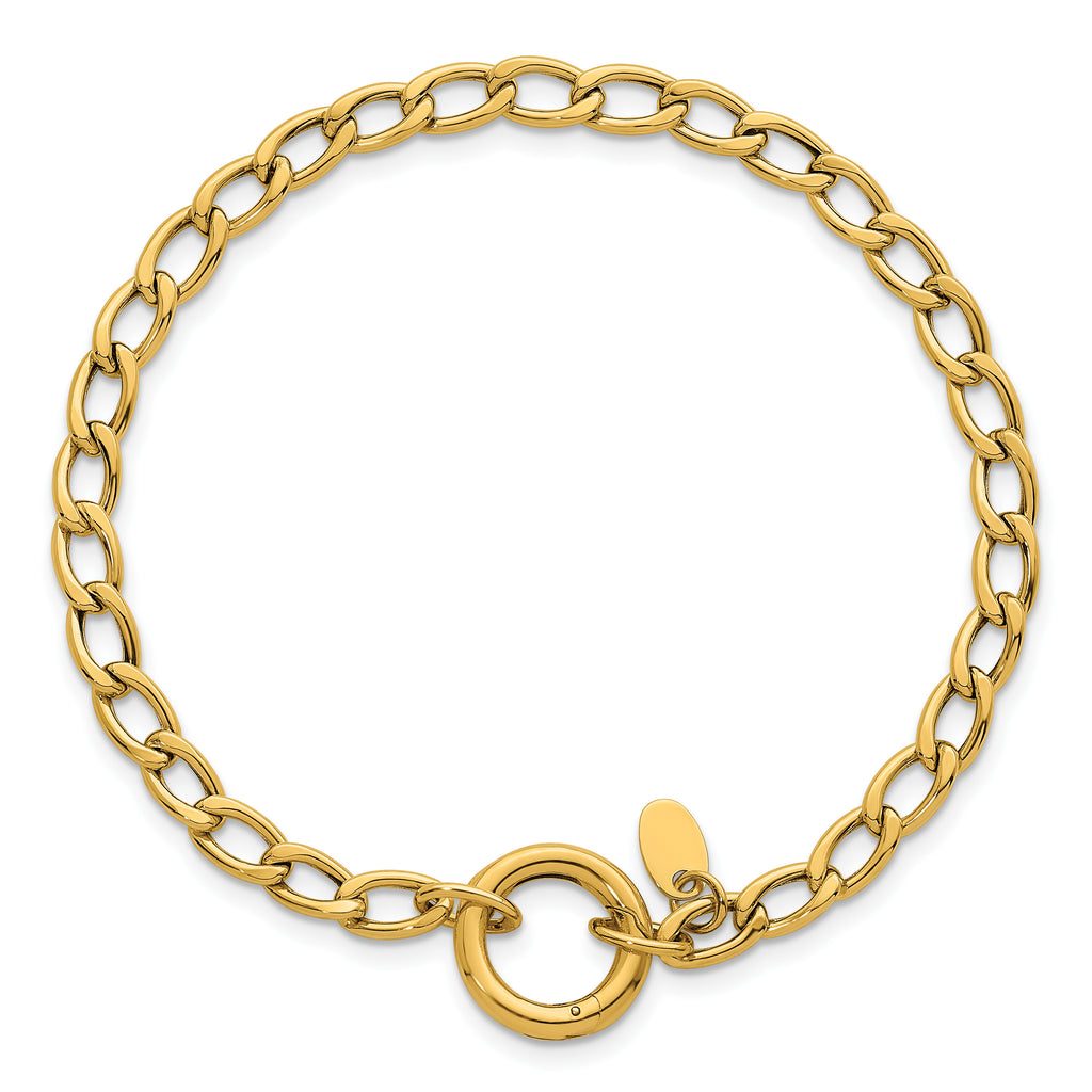 14K Yellow Gold Polished Link Bracelet, 7.5 in