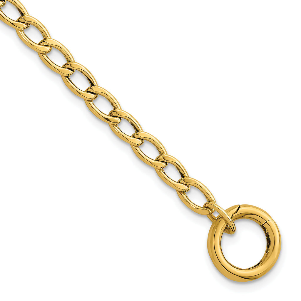 14K Yellow Gold Polished Link Bracelet, 7.5 in