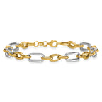 14K Yellow Gold Polished Link Bracelet, 7.5 in