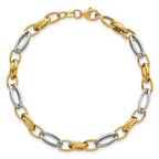 14K Yellow Gold Polished Link Bracelet, 7.5 in