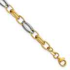 14K Yellow Gold Polished Link Bracelet, 7.5 in