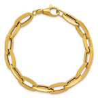 14K Yellow Gold Polished Link Bracelet, 7.5 in