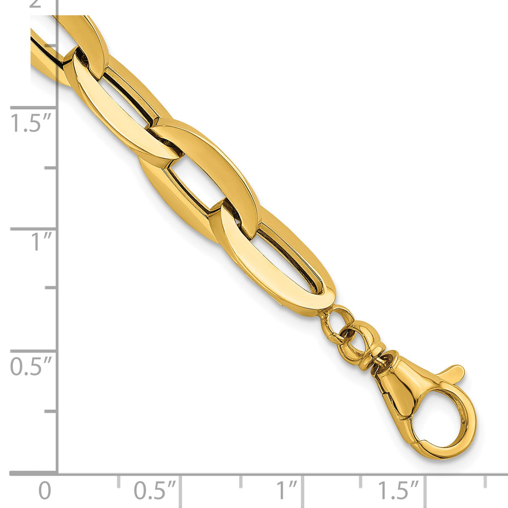 14K Yellow Gold Polished Link Bracelet, 7.5 in