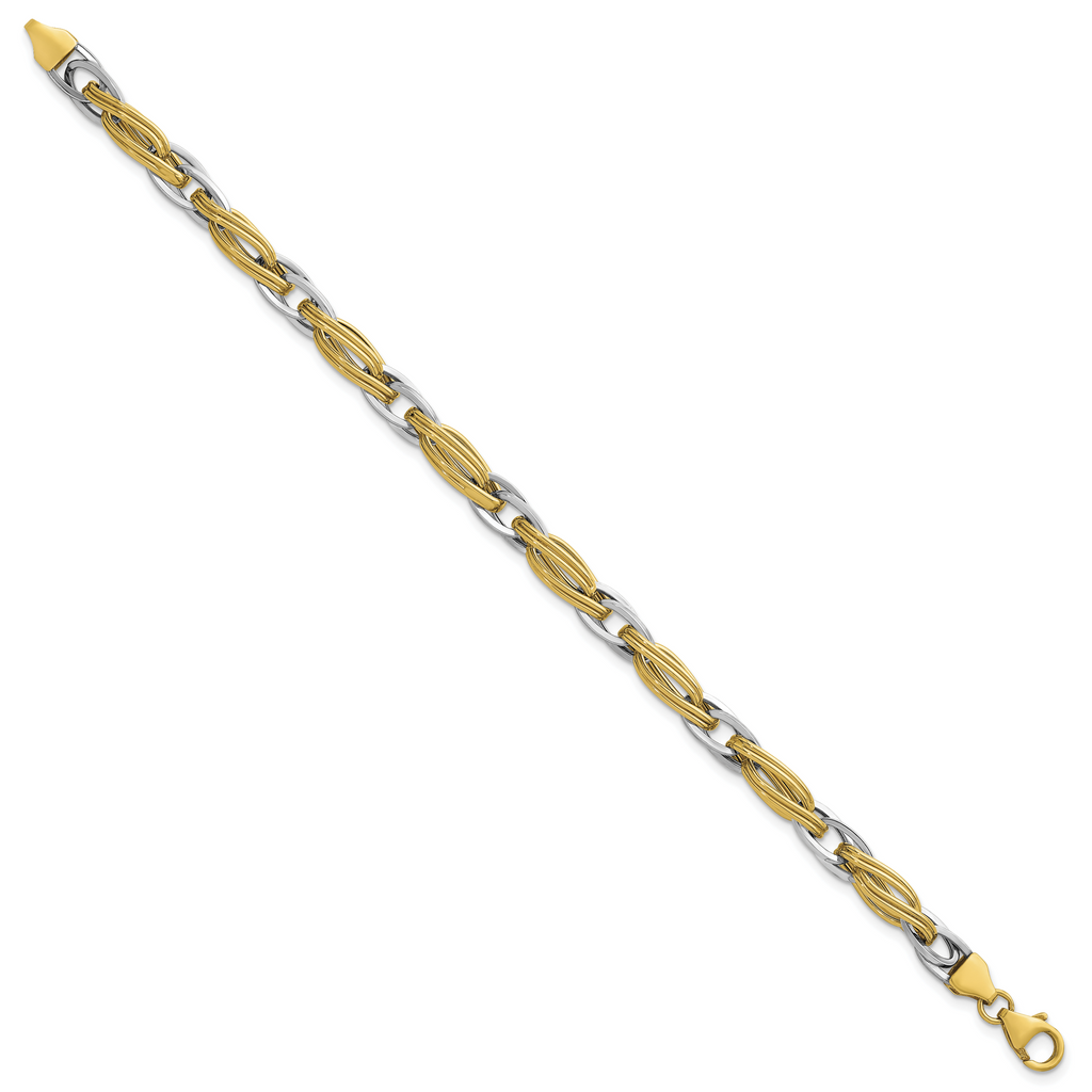 14K Two-Tone Gold Two-Tone Bracelet, 7 in