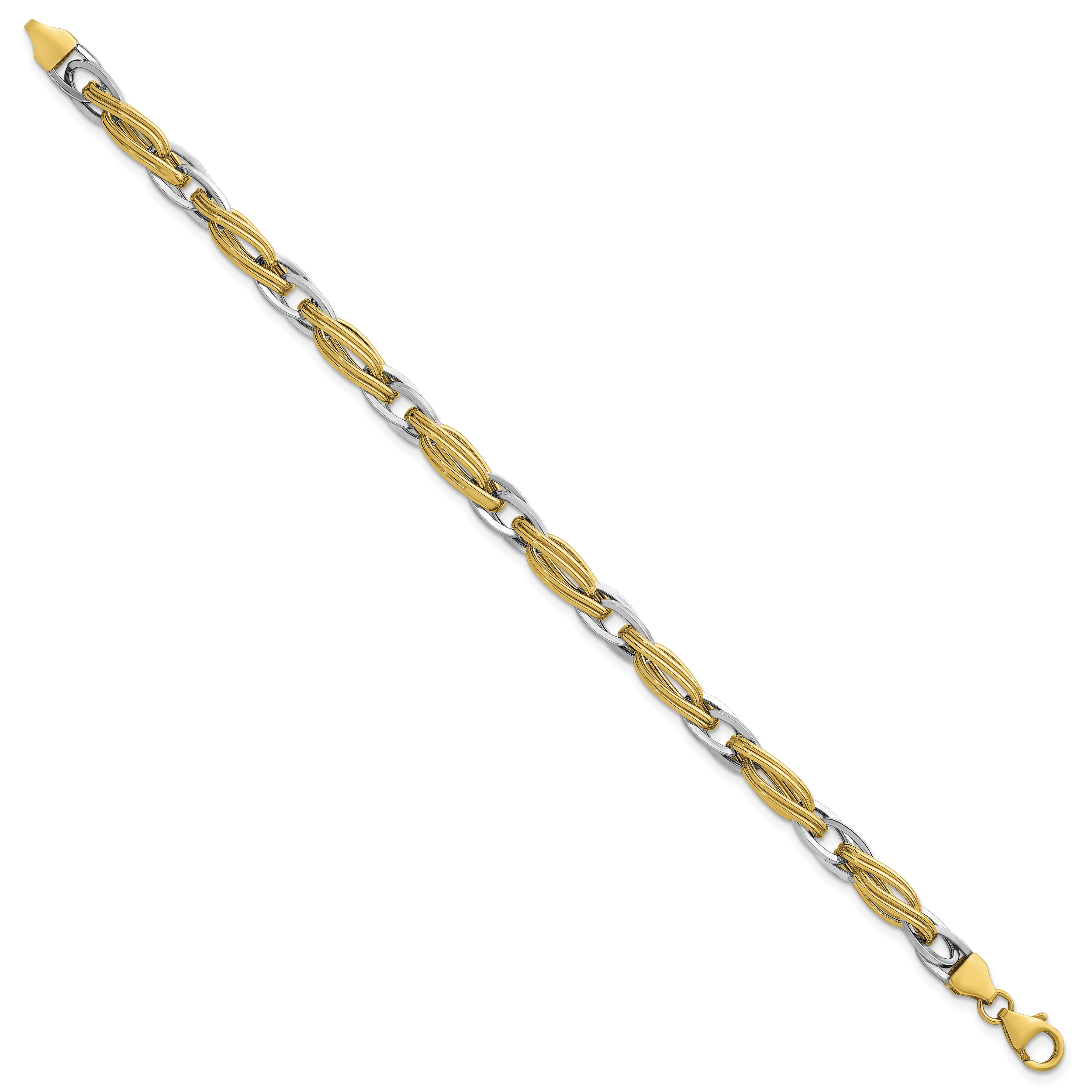 14K Two-Tone Gold Two-Tone Bracelet, 7 in