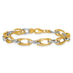 14K Two-Tone Gold Two-Tone Bracelet, 7 in