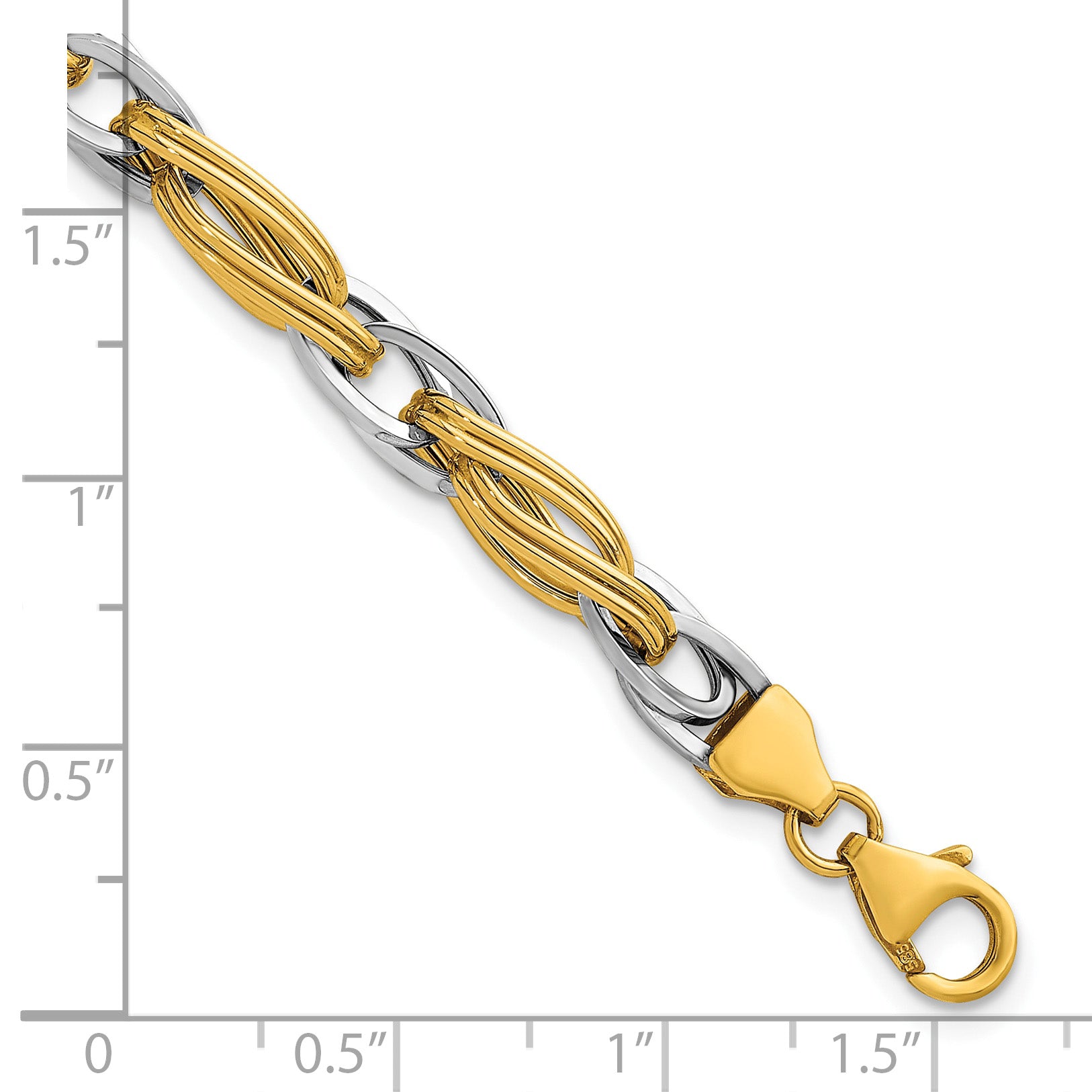 14K Two-Tone Gold Two-Tone Bracelet, 7 in