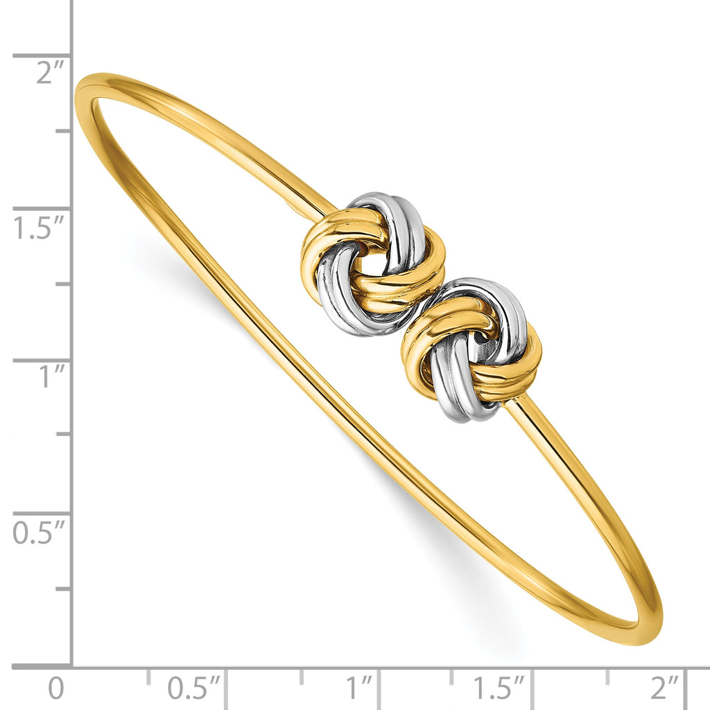 14K Yellow Gold Love Knot Cuff Bracelet