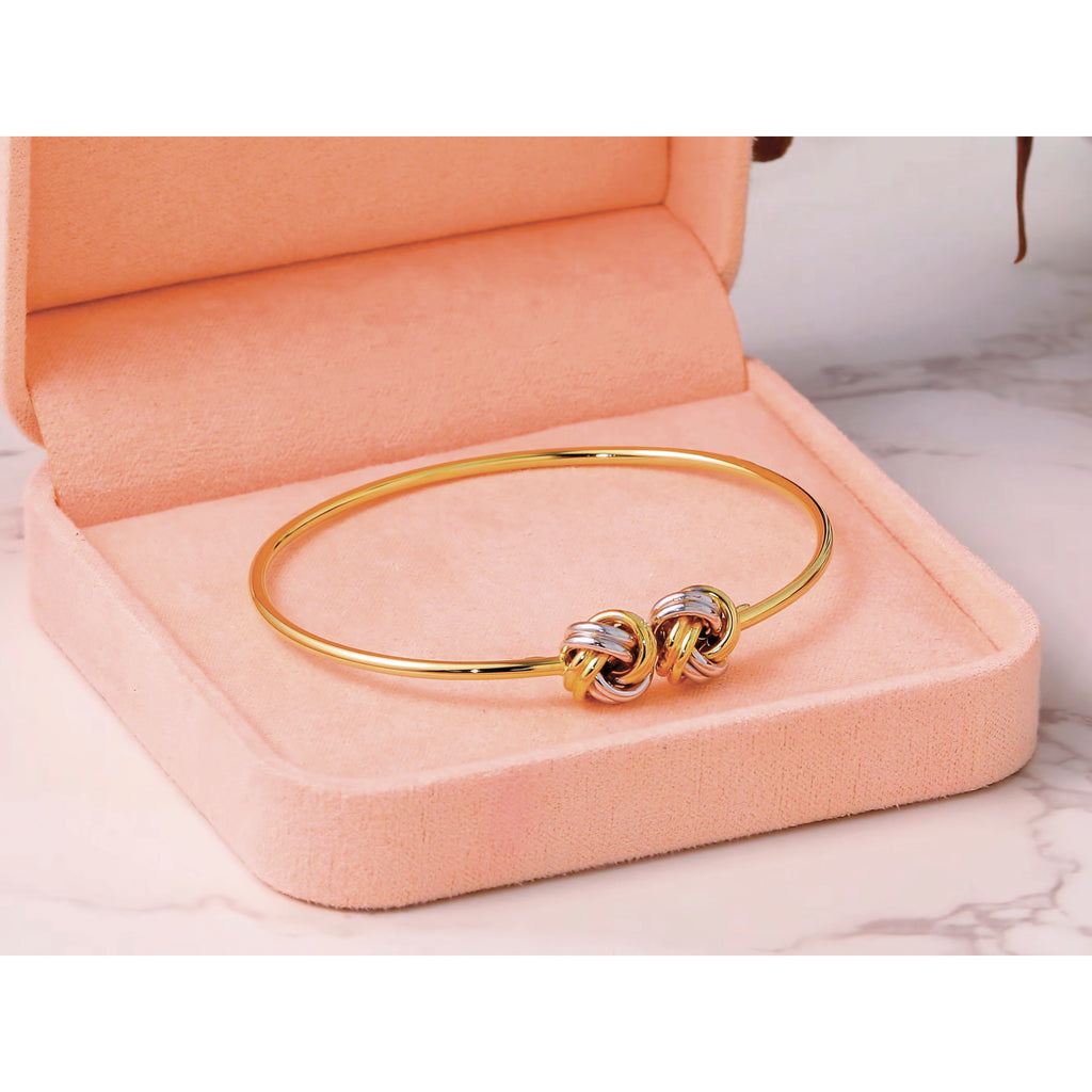 14K Yellow Gold Love Knot Cuff Bracelet