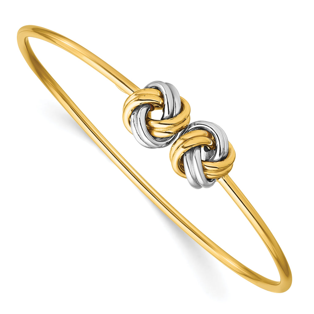 14K Yellow Gold Love Knot Cuff Bracelet