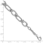 14K White Gold Twisted Link Bracelet, 7.5 in