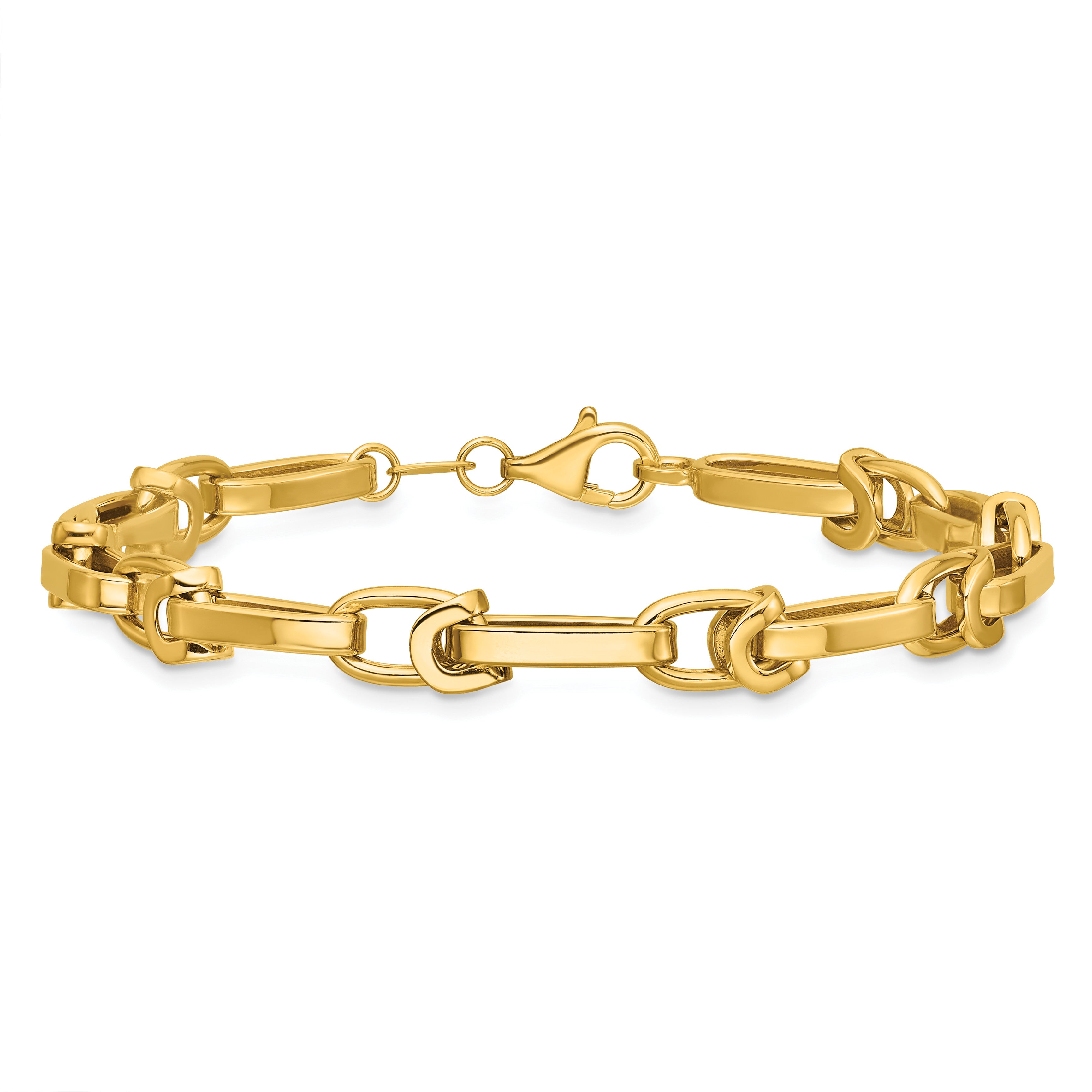 14K Yellow Gold Polished Link Bracelet, 7.5 in Secondary image