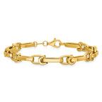 14K Yellow Gold Polished Link Bracelet, 7.5 in
