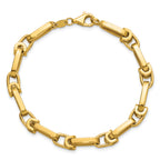 14K Yellow Gold Polished Link Bracelet, 7.5 in