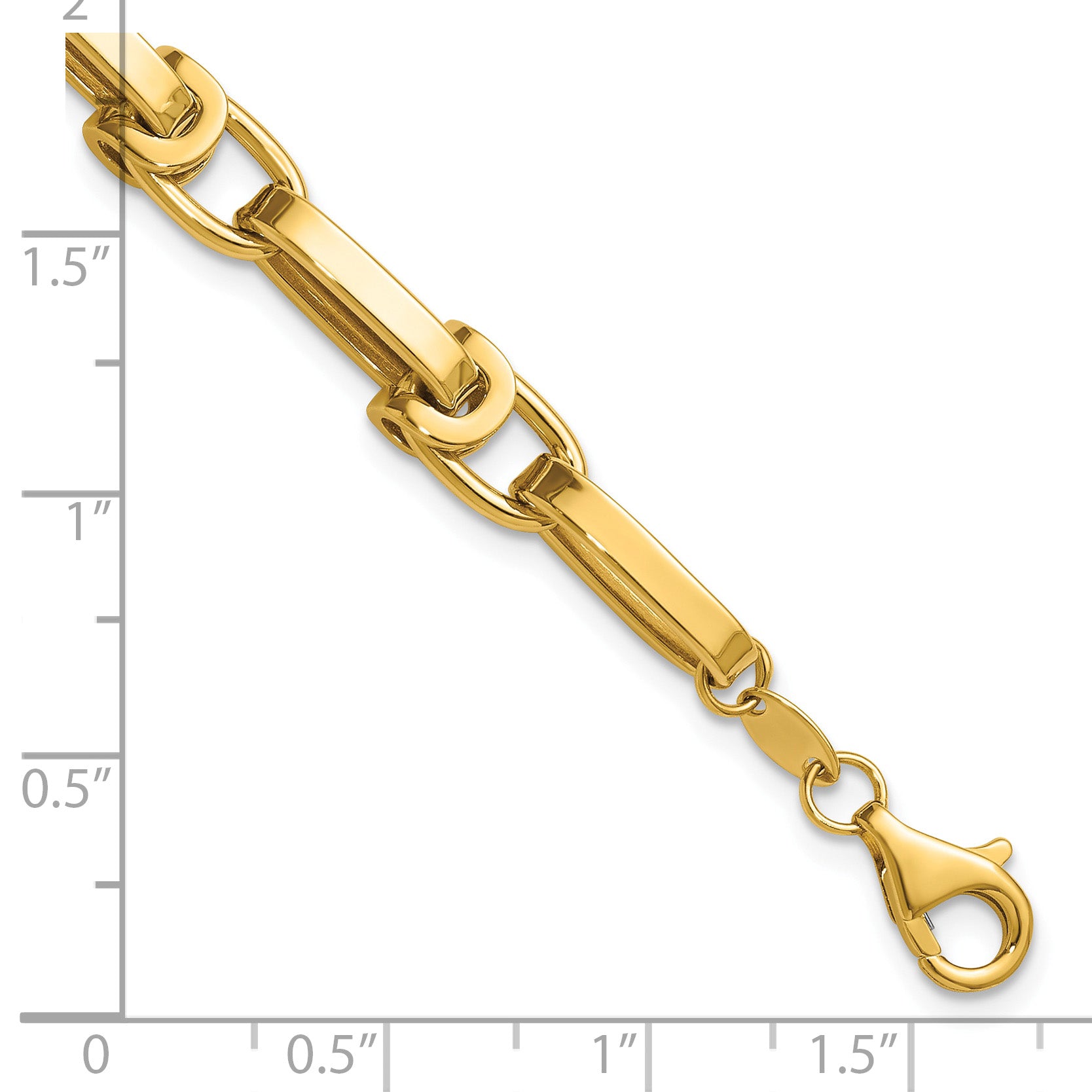 14K Yellow Gold Polished Link Bracelet, 7.5 in
