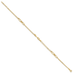 14K Yellow Gold Polished Anklet, 11 in