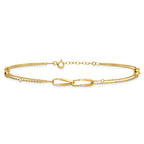 14K Yellow Gold Polished Anklet, 11 in
