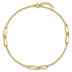 14K Yellow Gold Polished Anklet, 11 in