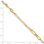 14K Yellow Gold Polished Anklet, 11 in