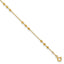 14K Yellow Gold Beaded Anklet, 11 in