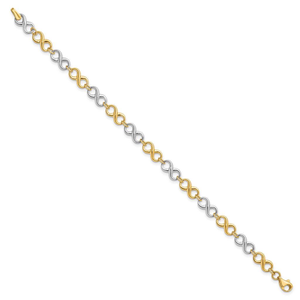14K Two-tone Polished Bracelet