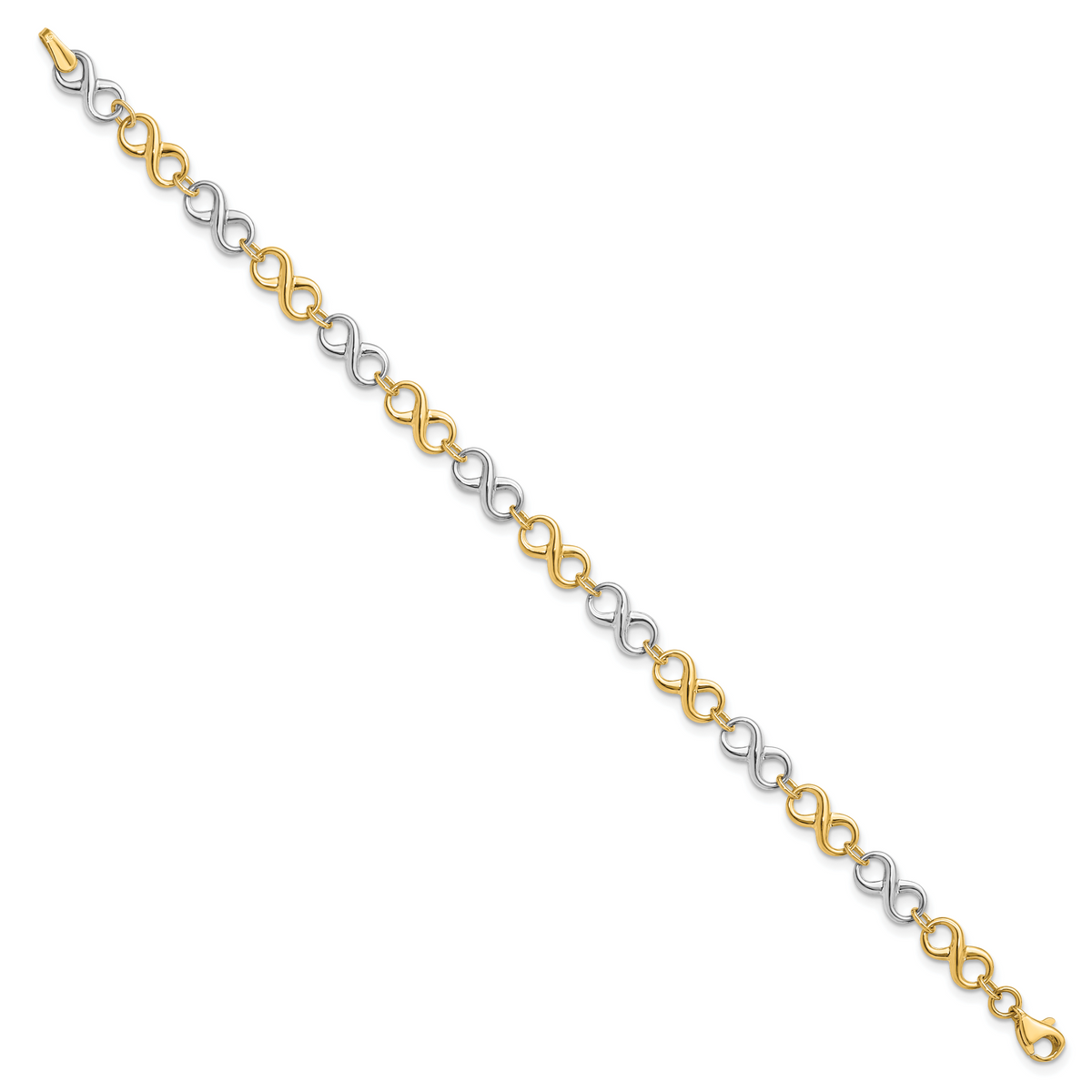 14K Two-tone Polished Bracelet