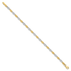 14K Two-tone Polished Fancy Link Bracelet