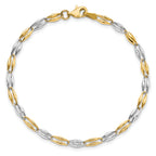 14K Two-tone Polished Fancy Link Bracelet