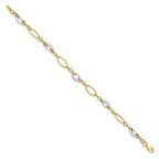14K Two-tone Polished Fancy Link Bracelet