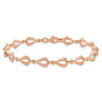 14K Rose Gold Polished Fancy Link Bracelet