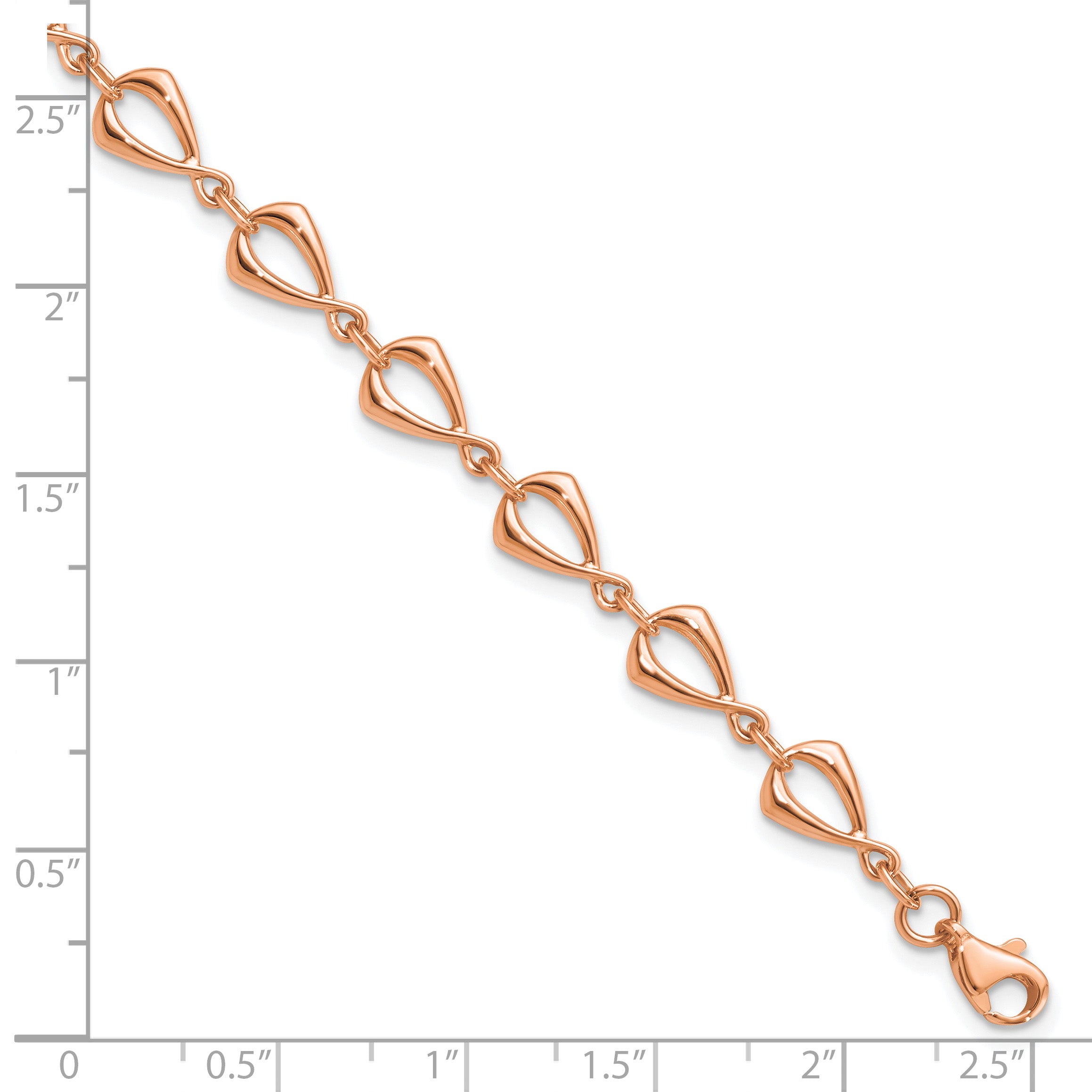 14K Rose Gold Polished Fancy Link Bracelet